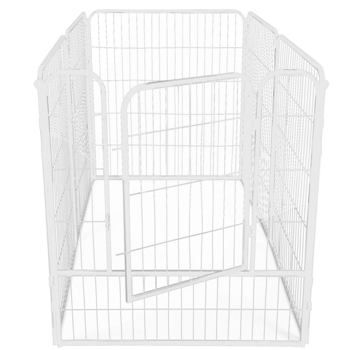 Tarc animale companie fier configurabil usa acces 4xl, 184x100x93 cm, pliabil, alb [7]