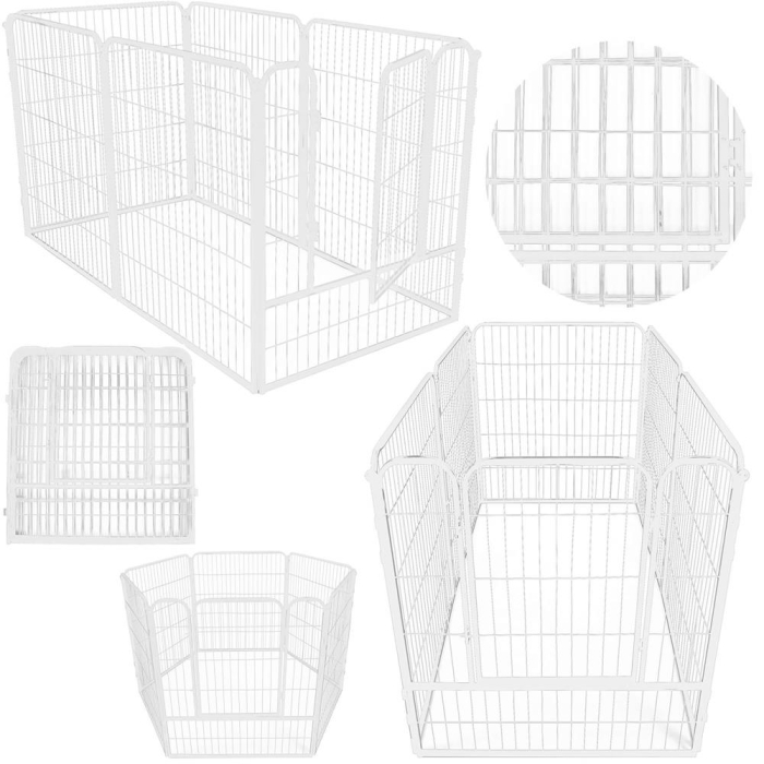 Tarc animale companie fier configurabil usa acces 4xl, 184x100x93 cm, pliabil, alb [4]