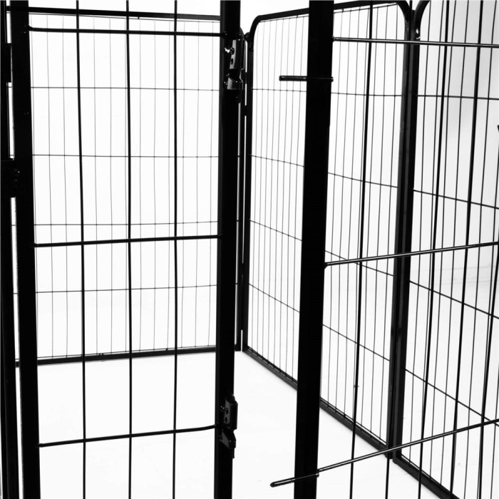 Tarc animale companie fier configurabil usa acces 4xl, 184x100x93 cm, pliabil, negru [8]