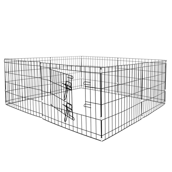 Tarc animale companie fier configurabil usa acces xxl, 120x120x60 cm, pliabil, negru [9]