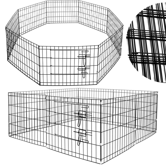Tarc animale companie fier configurabil usa acces xxl, 120x120x60 cm, pliabil, negru [13]