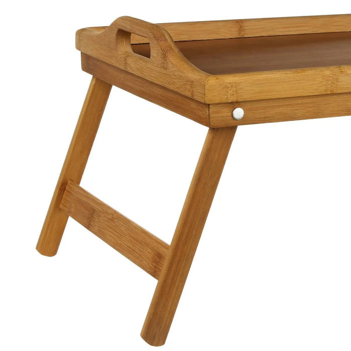 Tava mic dejun 5Five Bambou cu picioare pliabile, 50x30x22 cm, MDF si bambus, maro natur [5]