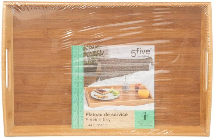 Tava servire 5Five dreptunghiulara din bambus, 44x29 cm, maro natur [3]