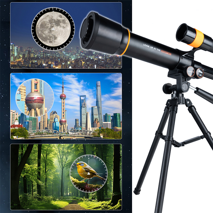Telescop copii stativ 2 oculare observare cer educativ, 46x43x33 cm, usor de asamblat, negru [4]