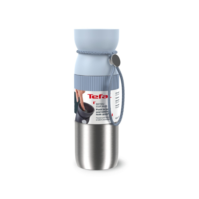 Termos Tefal beYou N2192210, inox, 0.5 L, 100% etans, capac Quick Press, argintiu & albastru [7]