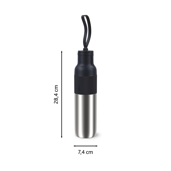 Termos Tefal beYou N3120710, inox, 0.7 L, 100% etans, capac tip flip, argintiu & negru [2]
