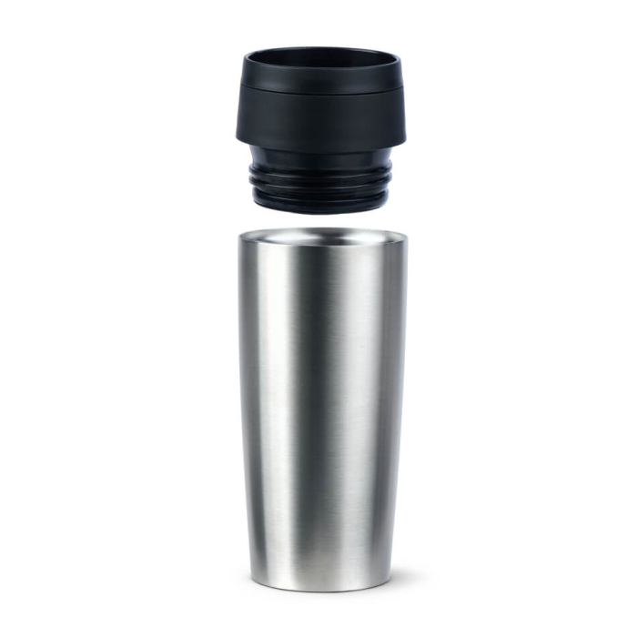Termos Tefal Travel Mug Classic N2020110, inox, 0.36 L, 100% etans, functie Quick Press, argintiu [2]