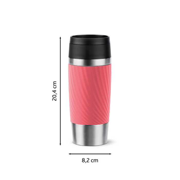 Termos Tefal Travel Mug Classic N2024410, 0.36 L, pastrare la rece 12 ore, pastrare la cald 6 ore, roz & argintiu [4]