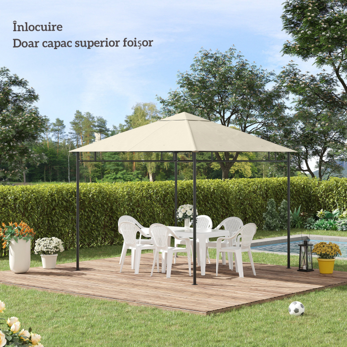  Tetto di Ricambio Telo Sostitutivo per Gazebo Traspirante 3x3m [7]