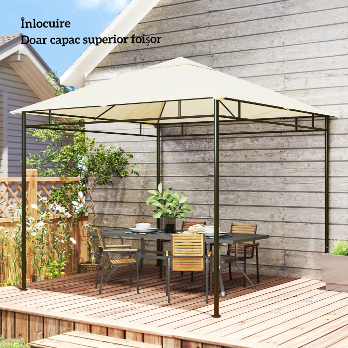  Tetto di Ricambio Telo Sostitutivo per Gazebo Traspirante 3x3m [9]