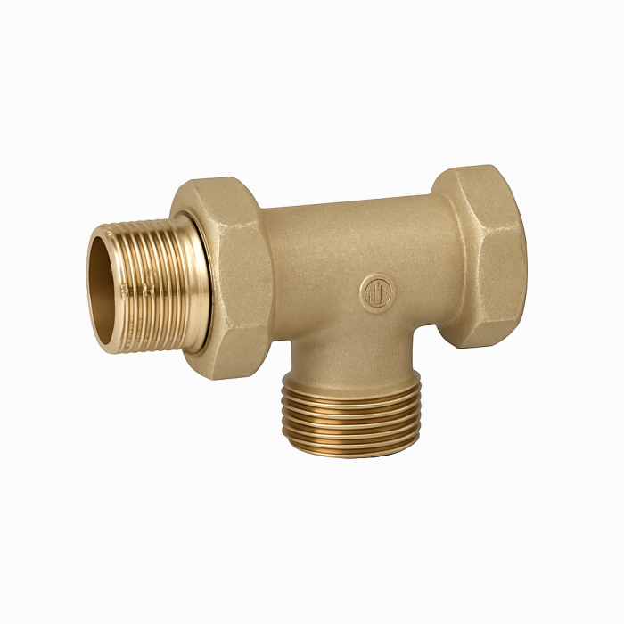 Teu egal Giacomini R557DY005, 1” x 1” x 1”, pentru colector, sistem incalzire si apa calda, alama nichelata [1]