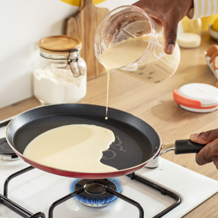 Tigaie de clatite Tefal Pancake Day B7021002, 25 cm, invelis antiaderent, indicator Thermo-Signal, baza Difussion, rosu & negru [12]