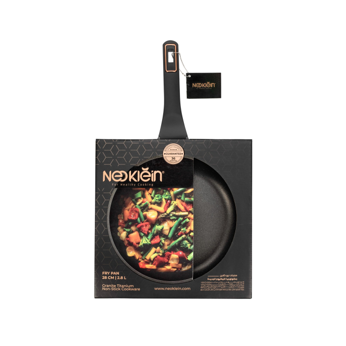 Tigaie NeoKlein PH-FP28, 28 cm, suprafata antiaderenta, standard, gaz, inductie, lung, rotunda, Negru [5]