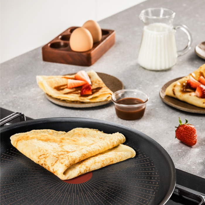 Tigaie pentru clatite Tefal Excellence+ G3303802, 25 cm, invelis antiaderent, tehnologie FUSIONCORE, Thermo-Signal™, maner nituit, aluminiu, inducti [2]