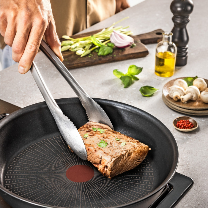 Tigaie Tefal Excellence+ G3300553, 26 cm, invelis antiaderent, tehnologie FUSIONCORE, Thermo-Signal™, maner nituit, aluminiu, inductie, negru [2]