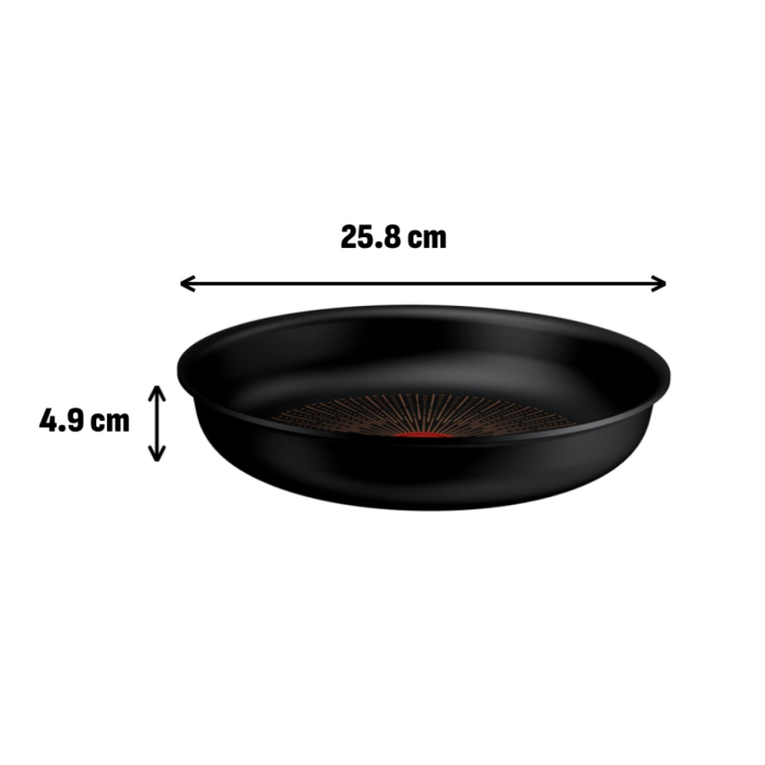 Tigaie Tefal Ingenio Excellence+ P0000524, 26 cm, invelis antiaderent, tehnologie FUSIONCORE, Thermo-Signal™, aluminiu, inductie, negru [10]
