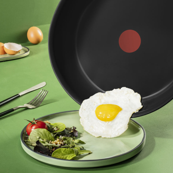 Tigaie Tefal Renew de 20 cm C4320223, 100% aluminiu reciclat, indicator Thermo-Signal, compatibil cu inductia, invelis ceramic, negru [3]