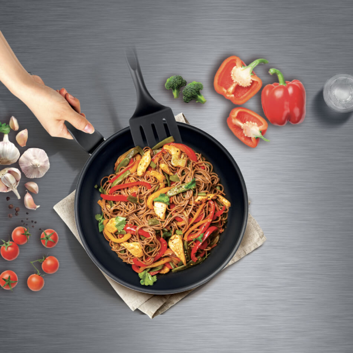 Tigaie wok Tefal XL Intense 28 cm C3841953, aluminiu, invelis antiaderent, 3.6L, tehnologia Thermo-Signal, maro [5]