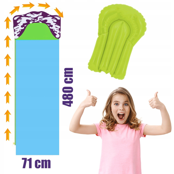 Tobogan de apa cu fantana si placa gonflabila inclusa, 480x71 cm, multicolor [2]