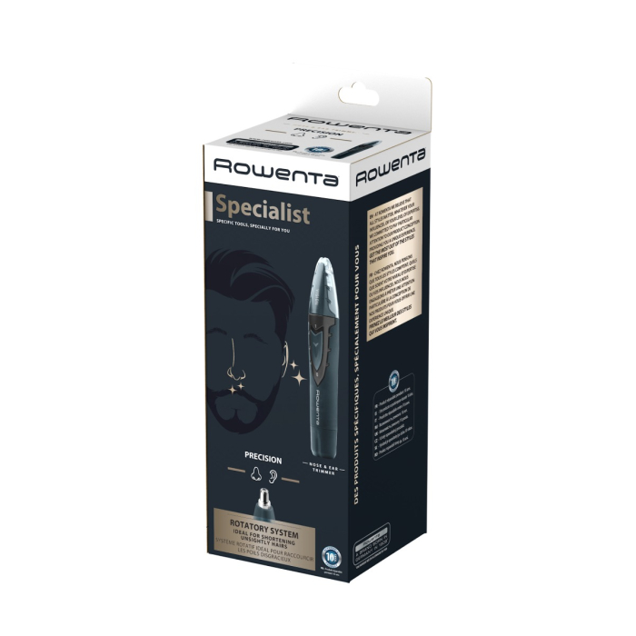 Trimmer pentru nas & urechi Rowenta Vision TN3011F0, autonomie 3 ore, tehnologie VISION, rezistent la apa, albastru [5]