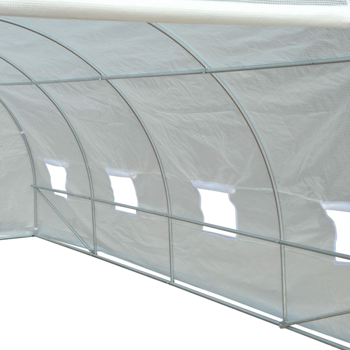  Tunnel Sera de gradina pentru plante din PE cu tevi metalice 6x3x2m Alb [8]