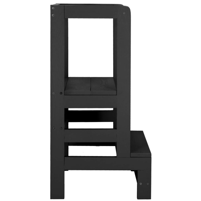 Turn de invatare inaltator multifunctional din lemn, platforma reglabila pe 3 inaltimi, 90x39x44 cm, negru [9]