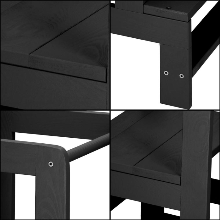 Turn de invatare inaltator multifunctional din lemn, platforma reglabila pe 3 inaltimi, 90x39x44 cm, negru [7]