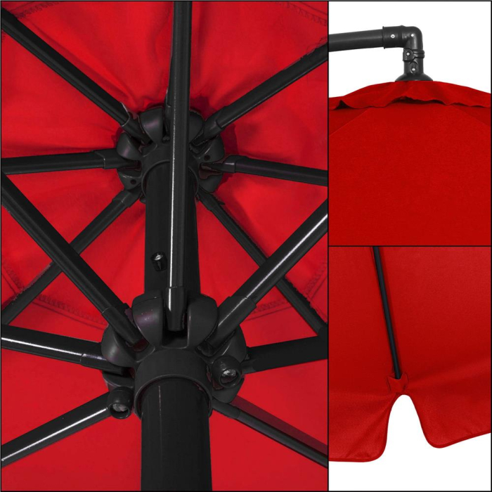 Umbrela de gradina cu brat lateral banana, cu husa, 300cm, rosu [7]