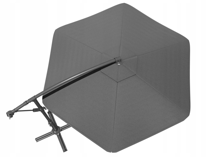 Umbrela de gradina cu brat lateral, inclinabila, panza poliester 160 g/mp, husa de protectie, 300 cm, gri [10]
