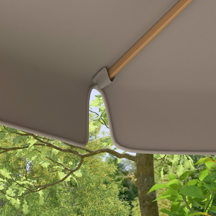  Umbrela de Gradina cu Corzi, Deschidere Reglabila si Orificii de Ventilatie, Ø325x250 cm, Gri [9]