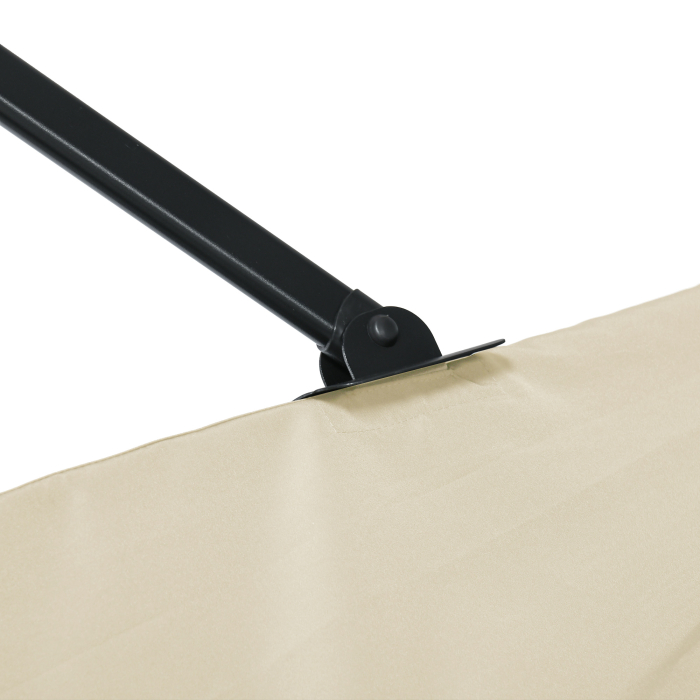  Umbrela de Gradina cu Manivela cu Rotatie 360°, Parasolar Reglabil, 245x245x245 cm, Crem [9]