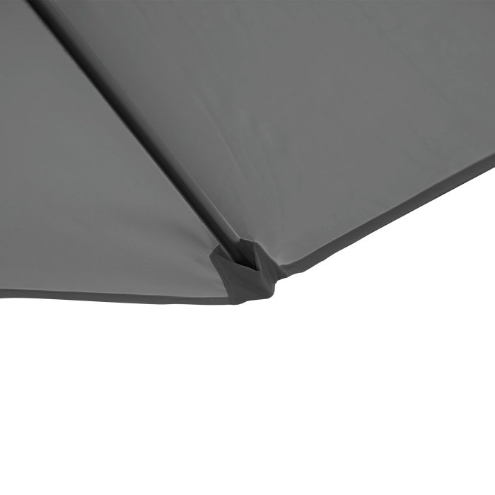  Umbrela de Gradina cu Rotatie la 360°, Brat, Baza in Cruce si Orificiu de Ventilatie, Ø256x245 cm, Gri inchis [8]