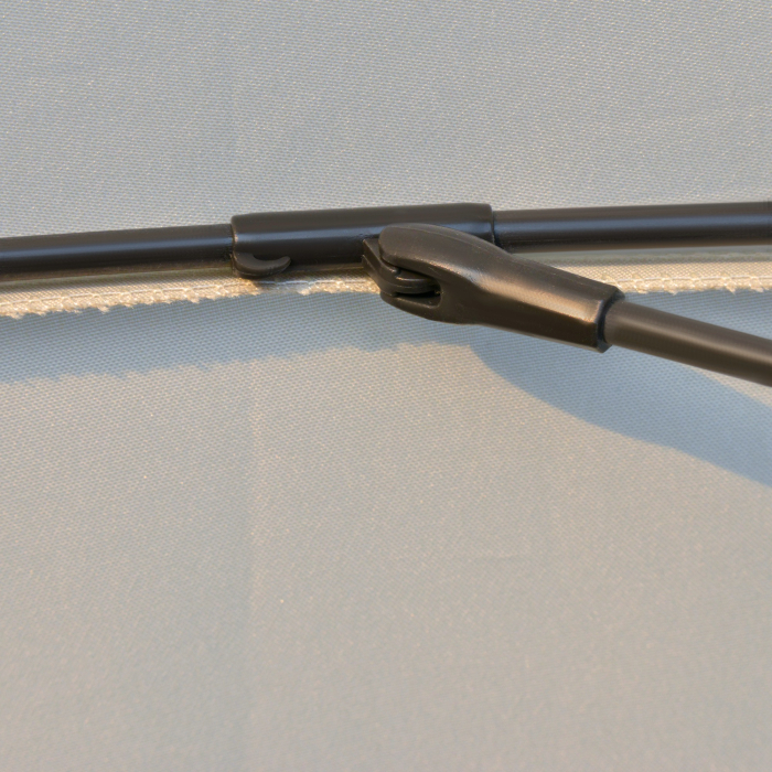  Umbrela de Gradina sau Terasa cu manivela Ф255cm Reglabila, Crem Alb [9]