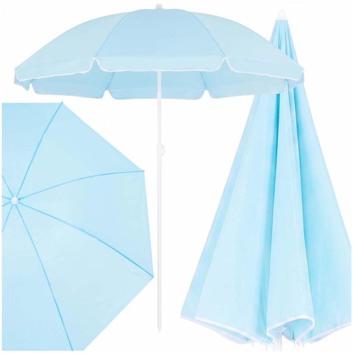 Umbrela de plaja pliabila cu inclinare reglabila, UPF 50+, cu husa transport, 160 cm, albastru [5]