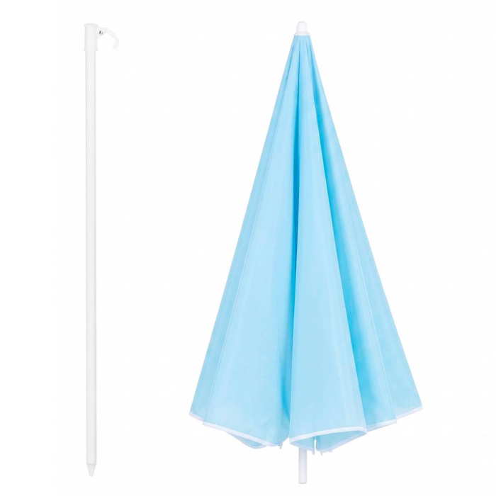 Umbrela de plaja pliabila cu inclinare reglabila, UPF 50+, cu husa transport, 160 cm, albastru [13]