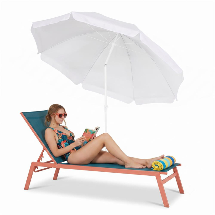 Umbrela de plaja pliabila cu inclinare reglabila, UPF 50+, cu husa transport, 160 cm, gri [21]
