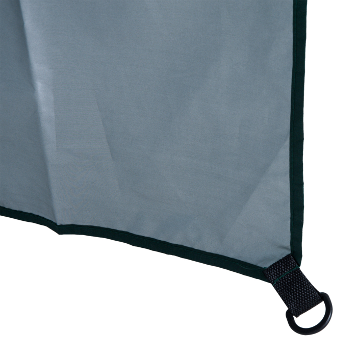  Umbrela de Plaja si Gradina 2x2m cu Cort, din Poliester si Metal, Verde si Alb [9]
