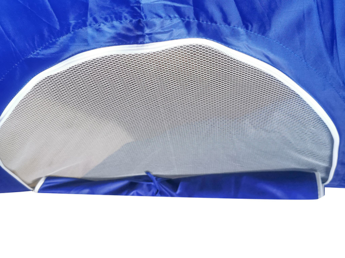 Umbrela de plaja tip cort 2 in 1 cu paravan lateral, ventilatie si protectie UV, diametru 213 cm, albastru [6]