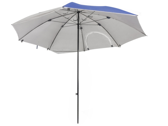 Umbrela de plaja tip cort 2 in 1 cu paravan lateral, ventilatie si protectie UV, diametru 213 cm, albastru [7]