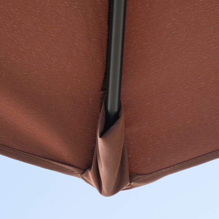  Umbrela de Terasa 200x190x240 cm cu Manivela, Stalp din Otel si Baza in Forma de Cruce Anti-UV pentru Terasa si Balcon, Gri [8]