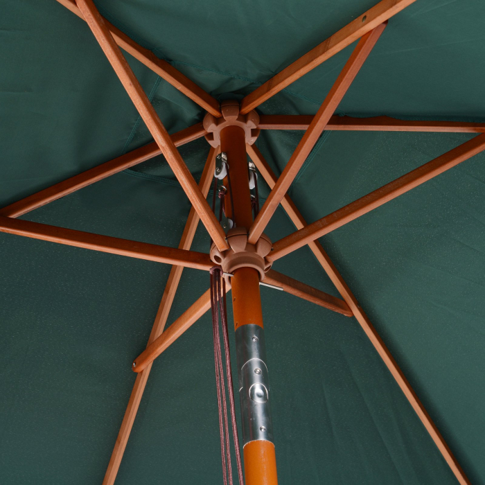  Umbrela Dreptunghiular din Bambus si Poliester Anti-UV Verde 2x1.5x2,3m [8]