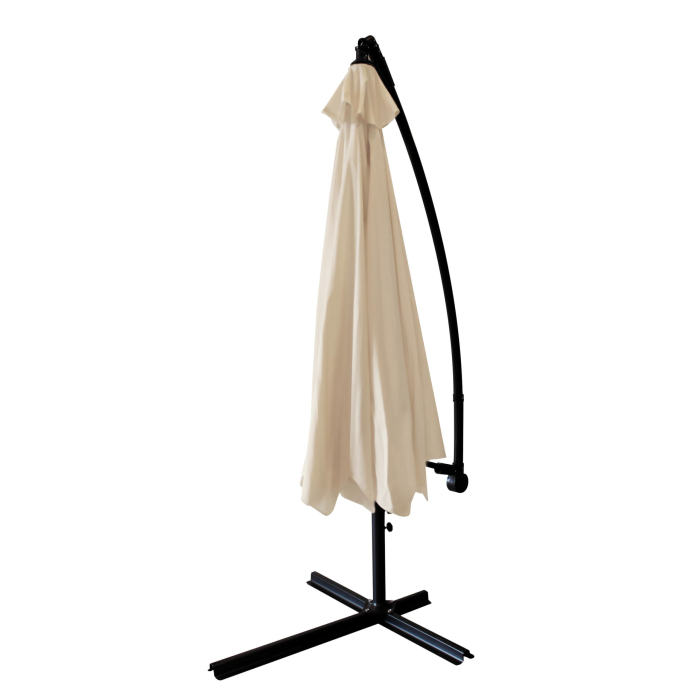 Umbrela gradina tip banana cu mecanism inclinare, impermeabila, diametru 300 cm, husa inclusa, bej [3]