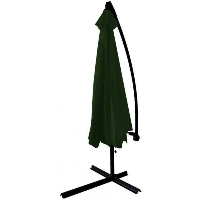 Umbrela gradina tip banana cu mecanism inclinare, impermeabila, diametru 300 cm, husa inclusa, verde [3]