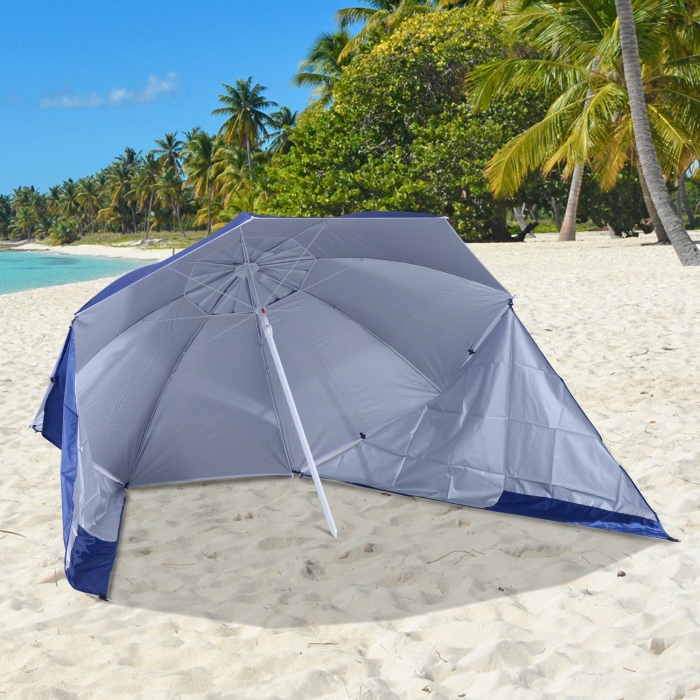  Umbrela Parasolara 2 in 1 din Poliester Fier cu Geanta de Transport 210x 222cm [4]