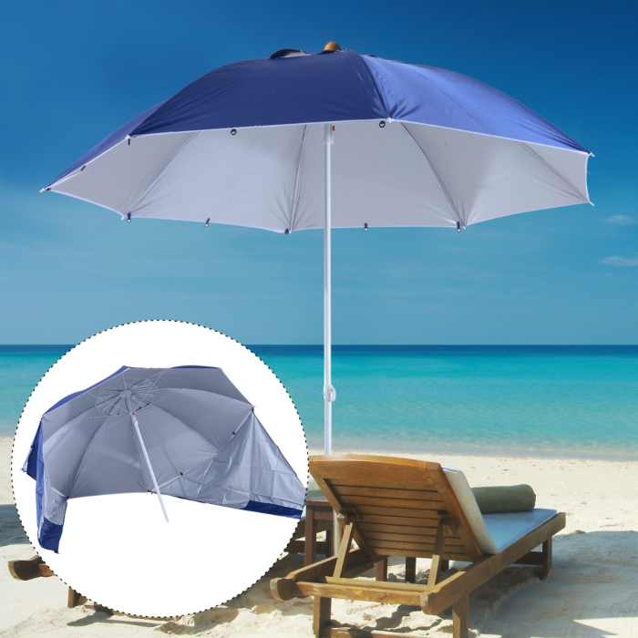  Umbrela Parasolara 2 in 1 din Poliester Fier cu Geanta de Transport 210x 222cm [2]