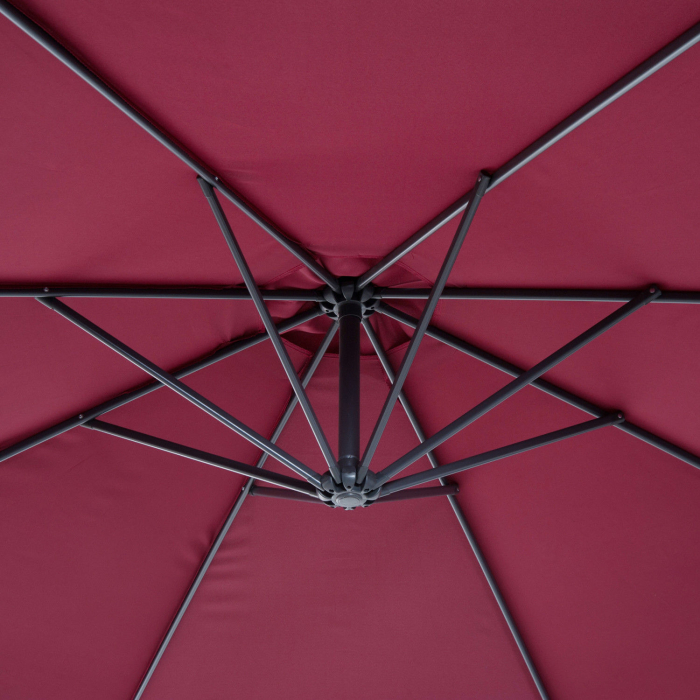  Umbrela Parasolara Decentrata in Metal, Bordeaux, Φ3x2.6m [8]