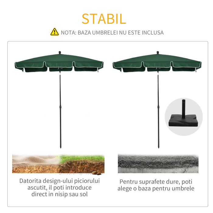  Umbrela pentru Gradina 2x2.4 m, Umbrela Dreptunghiulara [6]