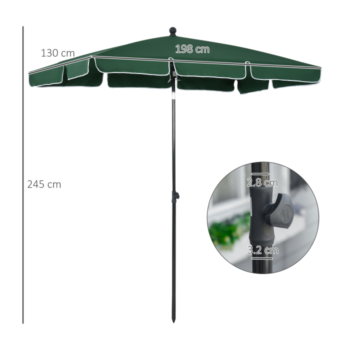  Umbrela pentru Gradina 2x2.4 m, Umbrela Dreptunghiulara [3]