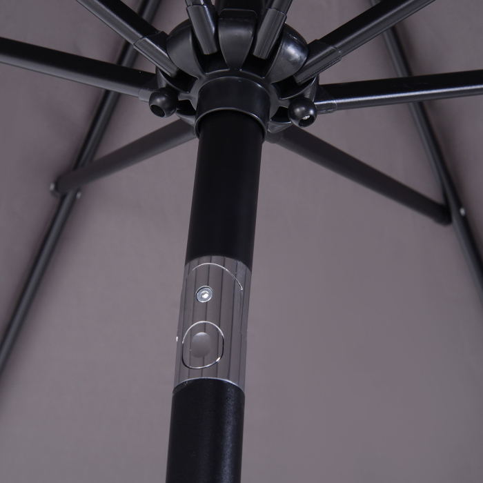  Umbrela Rotunda de 300x250cm cu Manivela si Functie de inclinare, Umbrela de Gradina, Terasa, Exterior, Metal si Poliester Gri inchis [9]