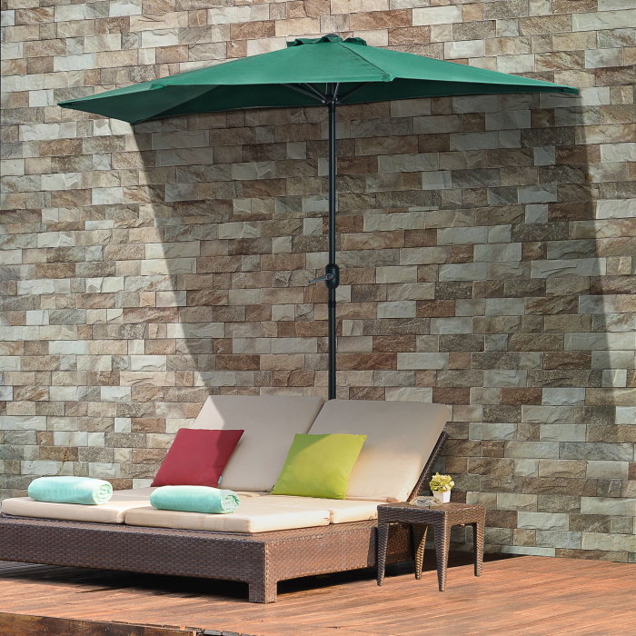  Umbrela Semicirculara Impermeabila Protectie UV Verde 269 x 138 x 236cm [2]